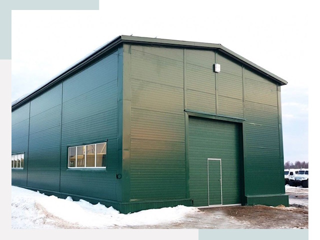 Двускатные ангары в Чебаркуле